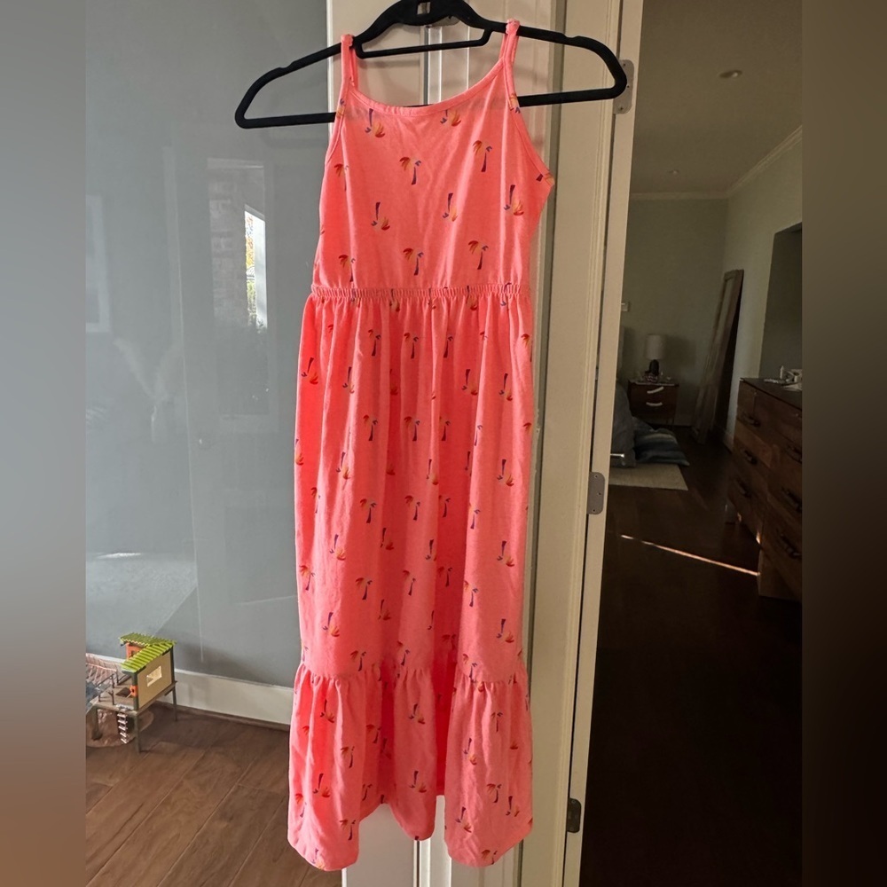 Cat & Jack Coral Dress with Playful palm trees - Picture 3 of 8